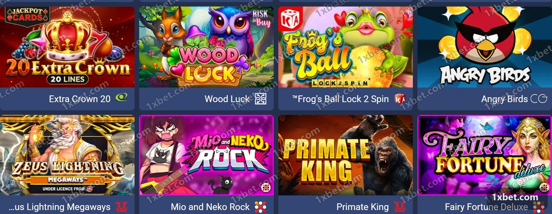 Best Games in Djibouti: بطاقات ألعاب السلوتس وشعارات الاستوديوهات في كازينو 1xBet