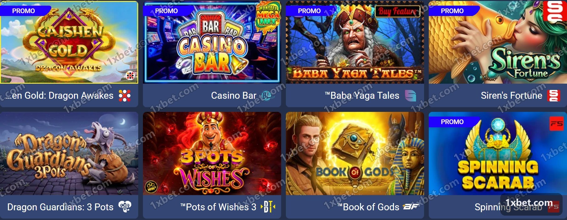 Best Games in Morocco: بطاقات ألعاب السلوتس وشعارات الاستوديوهات في كازينو 1xBet